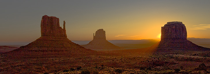 Sunrise at the Mittens, Monument Valley, AZ